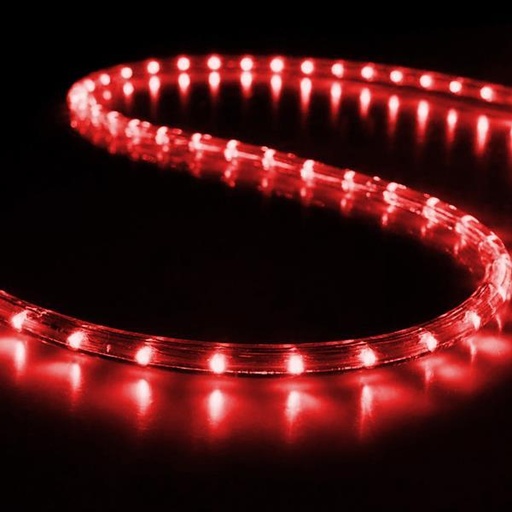 [600-22233] CABLE LUMINOSO LED, PROTECCIÓN UV, CORTE AL METRO, 2 VÍAS, ROJO, 50m, 36 LED/m, IP65
