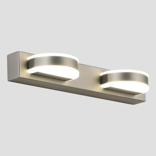 [144-80002] LUMINARIAS PARA BAÑO LED 8W 4000K OVAL 2Ø 320X50X100 NIQUEL