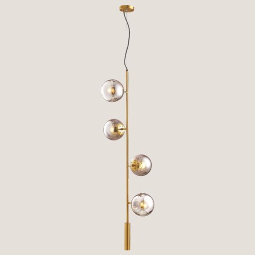 [144-20001] LUMINARIAS COLGANTES 4xE27 Ø45x130 ORO