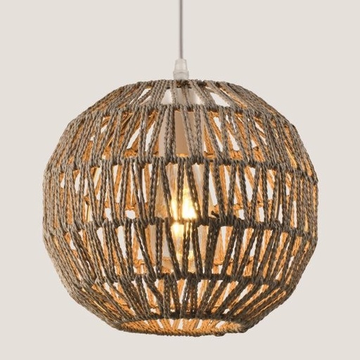 [144-32000] LUMINARIAS DE SUSPENSIÓN SIMPLE E27 Ø255x230 GRIS CUERDA