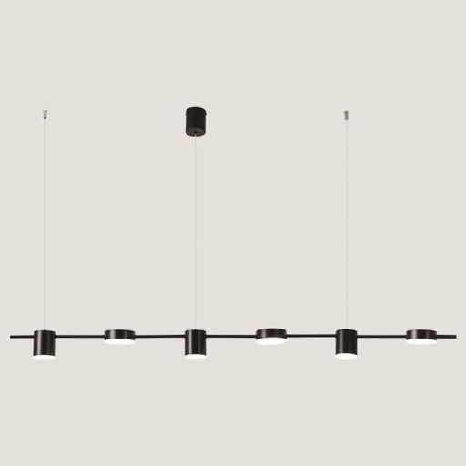 [144-10014] LUMINARIAS COLGANTES SEIS LUCES LED 45W 153x150 NEGRO