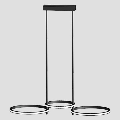 [144-10030] LUMINARIAS COLGANTES TRIPLE LED 34W 700x280x250 NEGRO