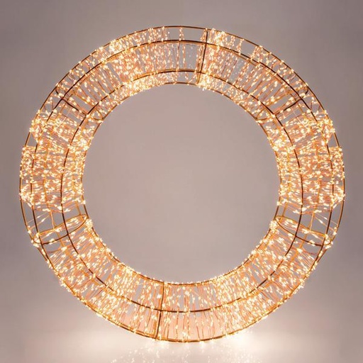 [600-22427] CORONA ILUMINADA, 2880 LED BLANCO CÁLIDO, CON ADAPTADOR, CABLE DE COBRE, 50cm