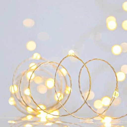 [600-11731] LINE 100 MINI LED, ADAPTADOR 4.5V, FIJO, HILO COBRE PLATA, LED LUZ DIURNA POR 10cm, CABLE 5m, IP44