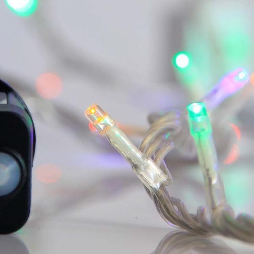 [600-11586] LINEA, 240 LED 3mm, ADAPTADOR 31V CON 8 MULTIFUNCIONES, HILO TRANSPARENTE, MULTI LED OPAL POR 5cm, CABLE 3m, IP44