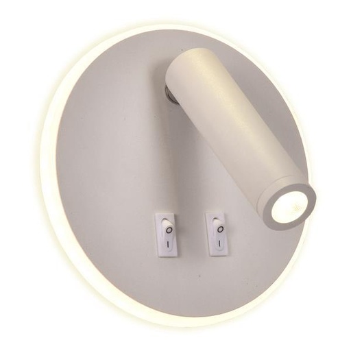 [145-22050] LUZ DE LECTURA DE PARED PARA CAMA "IRIS R" 9W Y 3W LED 3000K BLANCO PRO