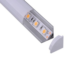 PERFIL DE ALUMINIO + DIF OPAL SUPERFICIE 90º 15,7x15,7mm L=2m(OLD. REF. 147-70764)