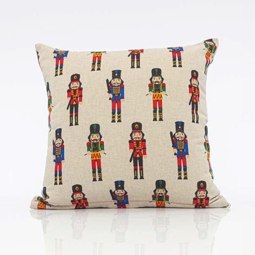 [600-43282] COJÍN BEIGE CON CASCANUECES, 40cm