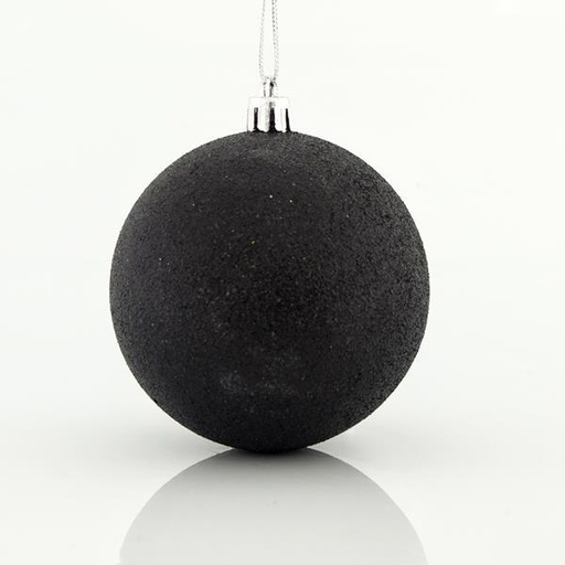 [600-42704] BOLA DE PLÁSTICO, NEGRA, SET 6PCS, 8cm