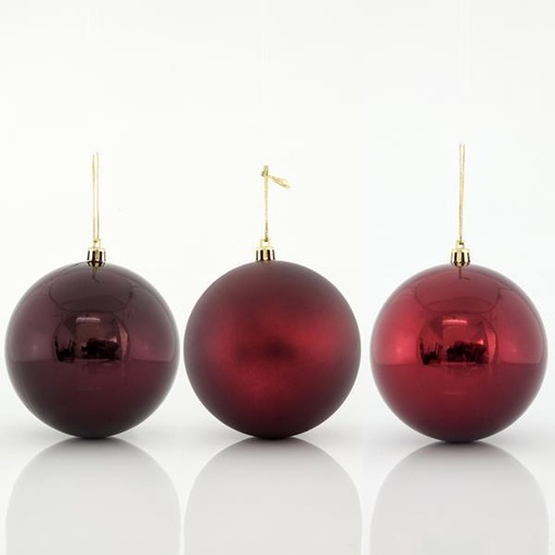 [600-42700] BOLA DE PLÁSTICO, ROJO INTENSO, SET 6PZS, 10cm