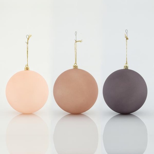 [600-42684] BOLAS DE PLÁSTICO, MORADO MATE PASTEL, SET 6PZS, 10cm