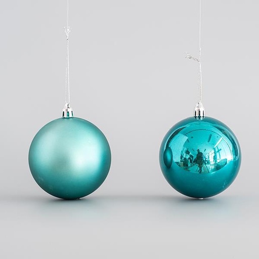 [600-44782] PELOTA DE PLÁSTICO, AZUL VERDE, SET 6 UDS (3 BRILLANTES, 3 MATE), 8cm