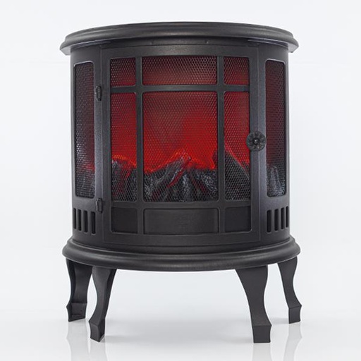 [600-40594] CHIMENEA PLÁSTICO NEGRO EFECTO LLAMA 46x23,5x56cm
