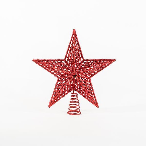 [600-44939] TOP ÁRBOL DE PLÁSTICO, BRILLO, ROJO, 29,5x33cm