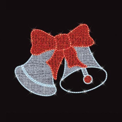 [600-23364] DISEÑO PROFESIONAL, CAMPANAS CON LAZO, CABLE DE LUZ LED ROJO Y BLANCO, IP65