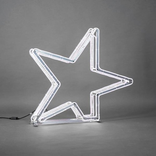 [600-23390] DISEÑO PROFESIONAL, STAR 3D, CUERDA DE LUZ DE NEÓN, DOS CARAS, BLANCO, 89x90x14cm, IP44