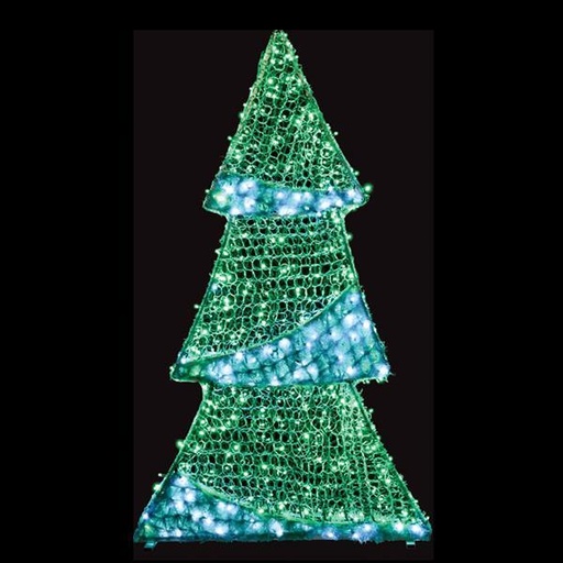 [600-23408] DISEÑO PROFESIONAL, ÁRBOL 3D, LED VERDE Y BLANCO, 200x110x23cm, IP65