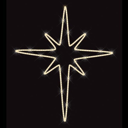 [600-23416] DISEÑO DE POSTE PROFESIONAL, ESTRELLA DE BETHLEEM, CABLE DE LUZ LED BLANCO CÁLIDO, 100x90cm, IP65