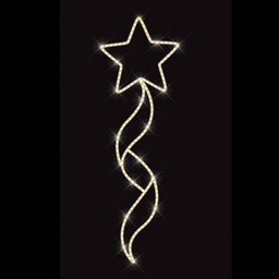 DISEÑO DE POSTE PROFESIONAL, ESTRELLA, CABLE DE LUZ LED BLANCO CÁLIDO, 150x50cm, IP65