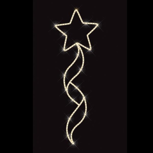 [600-23411] DISEÑO DE POSTE PROFESIONAL, ESTRELLA, CABLE DE LUZ LED BLANCO CÁLIDO, 150x50cm, IP65
