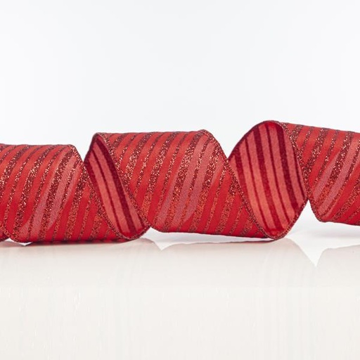 [600-41100] CINTA ROJA, CON BRILLO ROJO, 6,35cm, 10A