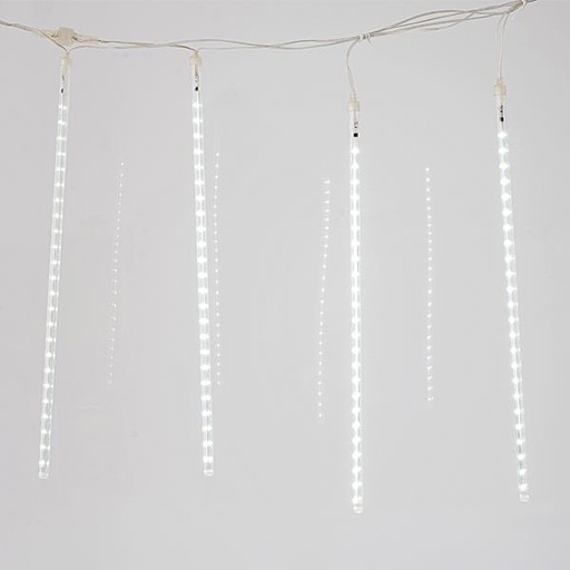 [600-11432] SNOWDROP, 240 LED, ADAPTADOR 7V, CONECTOR HASTA 3, CABLE TRANSPARENTE, 5 TUBOS 50cm CON LED BLANCO CADA 1m, CABLE 5m, IP44