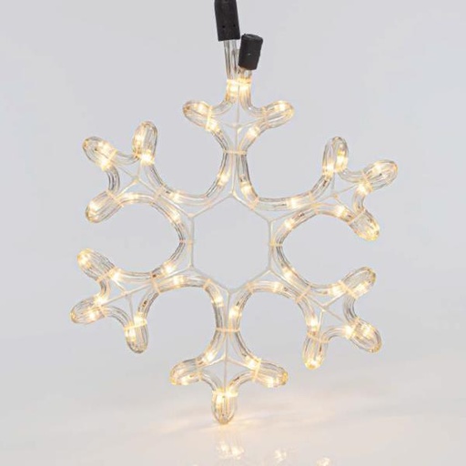 [600-20020] COPO DE NIEVE, CABLE DE LUZ LED 2m, 2 VÍAS, BLANCO CÁLIDO, 25x25cm, IP44