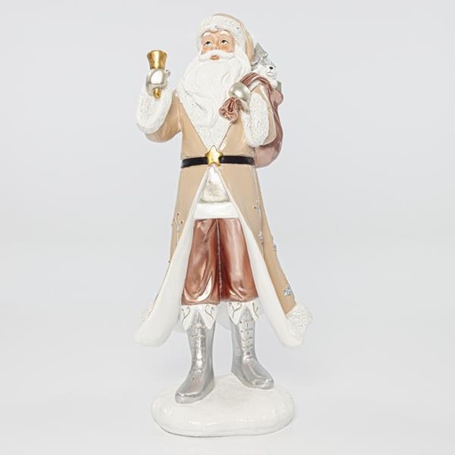 [600-41146] SANTA CLAUS ROSA CON SACO EN LA BASE, 17x15x39,1cm