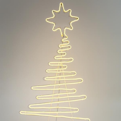[600-23034] ÁRBOL, 7m CABLE DE LUZ LED DE NEÓN, 2 VÍAS, BLANCO CÁLIDO, 108x52cm, IP44