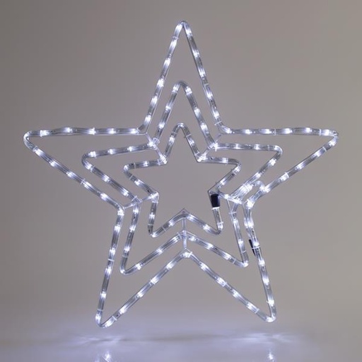 [600-20220] TRIPLE STAR, 4,70m CABLE DE LUZ LED, 2 VÍAS, CON PROGRAMA, BLANCO, 60x60cm, IP44