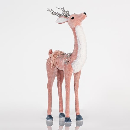 [600-44685] CIERVO DE TERCIOPELO, ROSA, 19x44cm
