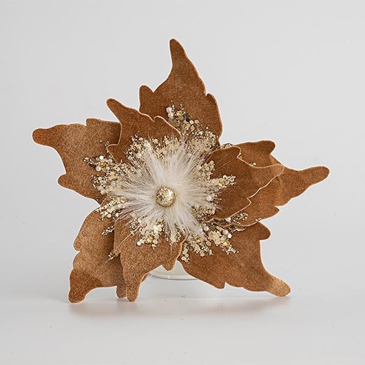 [600-44724] FLOR DE TERCIOPELO, MARRÓN, 20cm