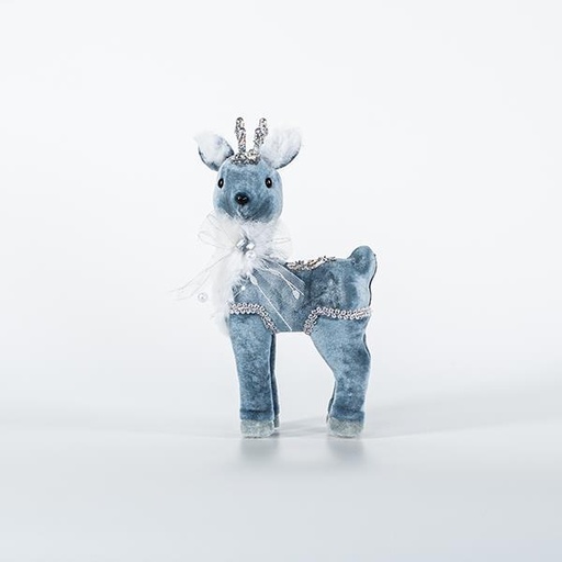 [600-44738] RENO DE TERCIOPELO, AZUL, IZQUIERDO, 12x23cm