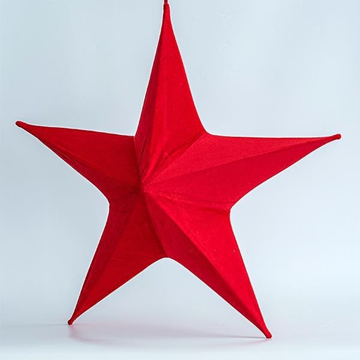 [600-45310] ESTRELLA DE TERCIOPELO, ROJA, 40cm