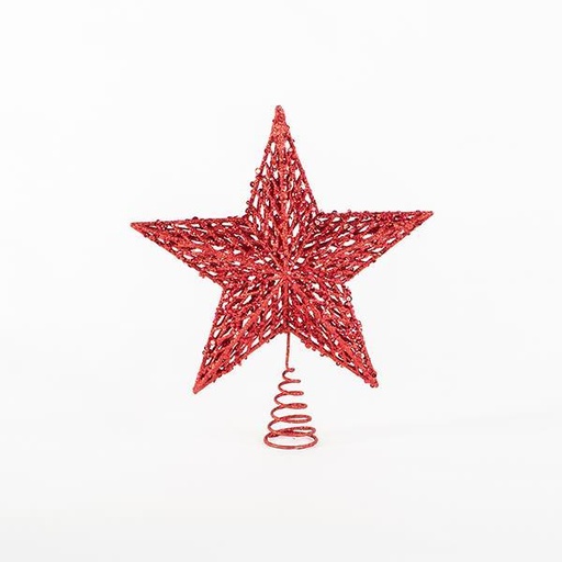 [600-44929] TOP ÁRBOL ALAMBRE, ROJO, ESTRELLA, 30,5x34,5cm