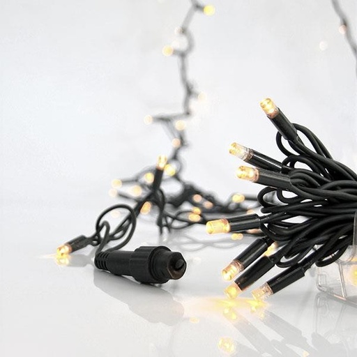 [600-09103] LINEA, 100 LED 5mm CON COPAS, 230V, CONECTOR HASTA 9, HILO GOMA VERDE, LED LUZ DIA POR 10cm, CABLE 1.5m, IP65 (OLD REF. 600-11111)