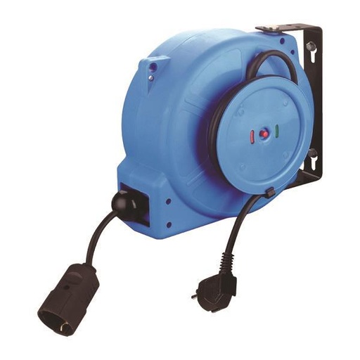 [147-47201] ENROLLADOR DE CABLE DE PARED IP20 3x1,5mm 8+2m, RETRÁCTIL, CON PROTECCIÓN CONTRA SOBRECALENTAMIENTO