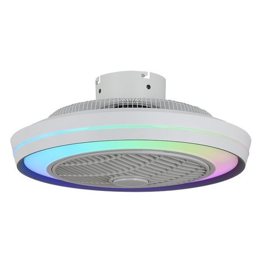 VENTILADOR DE TECHO DECORATIVO CON LUZ BLANCO-GRIS RGB Ø51 DC 20W