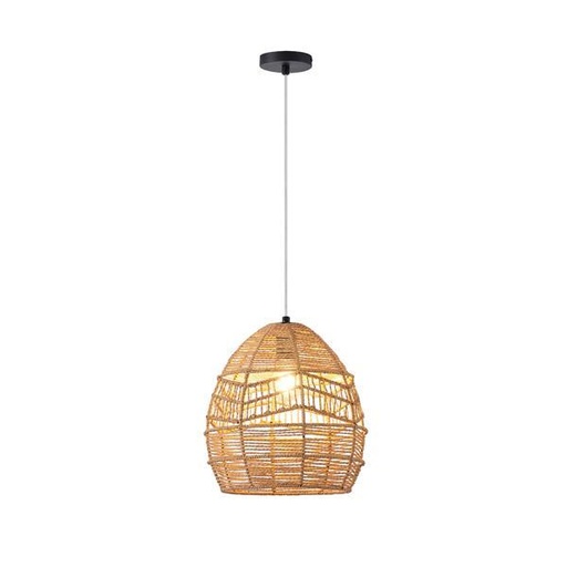 [144-33088] LÁMPARA COLGANTE BAMBÚ "AITHRA" 1xE27 MAX 40W 300x300x300mm MARRÓN ARTE ILLUMINA