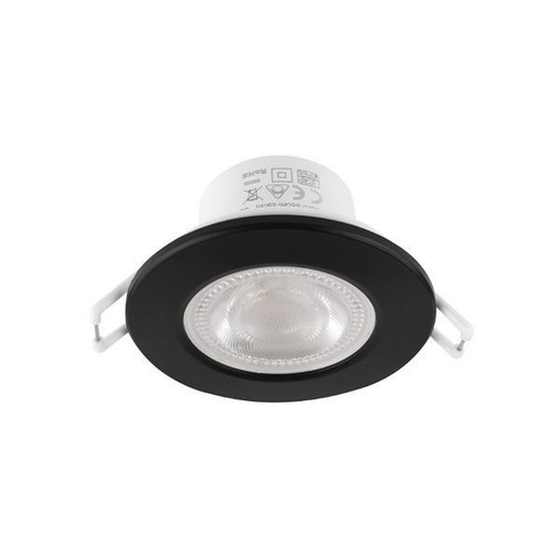 [145-68905] LUZ LED EMPOTRABLE FIJA 5,5W Ø90 TRIAC 3CCT IP65 BLANCA + TAPA NEGRA