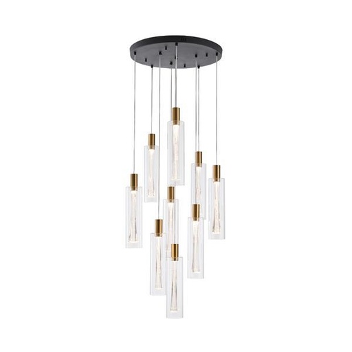 [144-15100] LÁMPARA COLGANTE CRISTAL 9 LUCES 60W 7200Lm 3000K Ø500x2430mm ARTE ILLUMINA VIAL