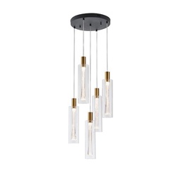LÁMPARA COLGANTE CRISTAL 5 LUCES 38W 4400Lm 3000K Ø350x1500mm ARTE ILLUMINA VIAL