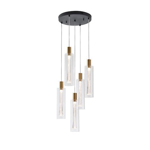 [144-15101] LÁMPARA COLGANTE CRISTAL 5 LUCES 38W 4400Lm 3000K Ø350x1500mm ARTE ILLUMINA VIAL