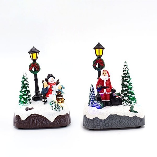 [600-47928] CAJA EXPOSITOR, ESCENA NAVIDEÑA, FUNCIONA A PILAS, 2 DISEÑOS, 12 UDS., 9,6x5,7x12,8cm