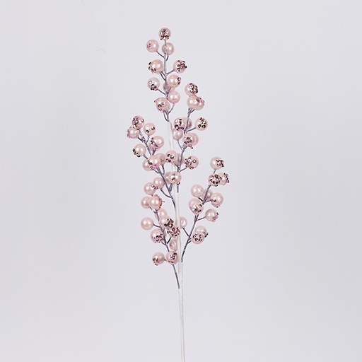 [600-46693] RAMA CON BAYA PERLA ROSA, 58cm