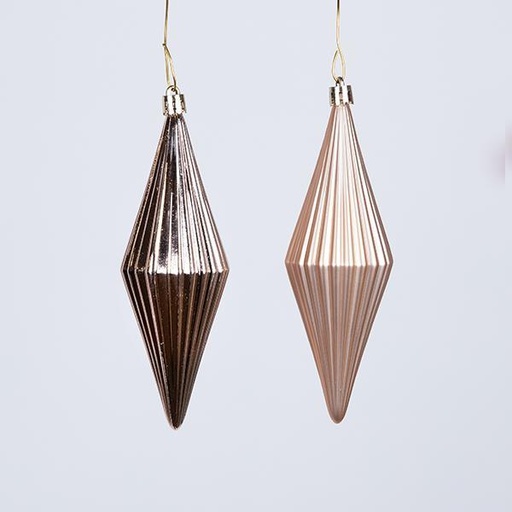 [600-46424] DIAMANTES DE PLÁSTICO, ORO ROSA, 2 BRILLANTES 3 MATE, SET DE 5 PIEZAS, 15 cm