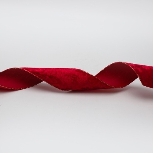 [600-47560] CINTA DE TERCIOPELO ROJO, 6,30 cm, 10 m