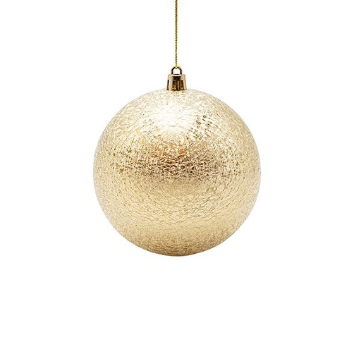 [600-47970] BOLA DE PLÁSTICO, DORADA CON ACABADO SATINADO, SET DE 6 PIEZAS, 10 cm