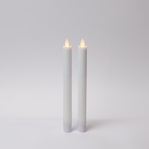 [147-15143] VELA A PILAS, CON LLAMA PARPADEANTE, BLANCA, TEMPORIZADOR, 2,2x24cm, SET DE 2 UDS., IP20