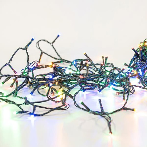 [600-01340] LÍNEA, 300 LED 5 mm, ADAPTADOR WIFI 31 V CON APP, CABLE PVC VERDE, BLANCO CÁLIDO Y MULTILED, POR 7,5 cm, CABLE 3 m, IP44